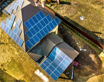 Solar panels on roof